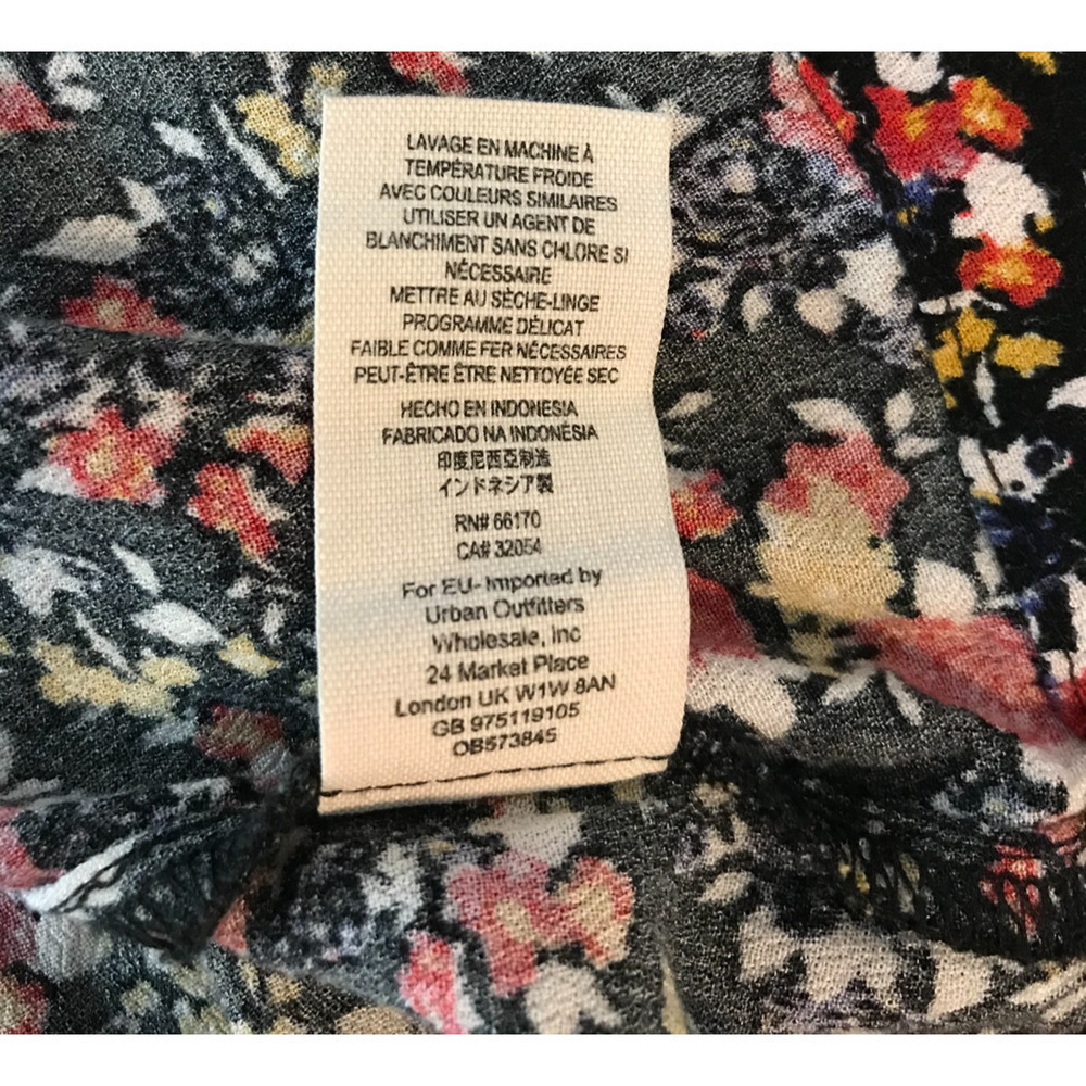 Free People Wildflower Fields Tunic XS Floral Bell Sleeve Boho Top - Picture 11 of 11